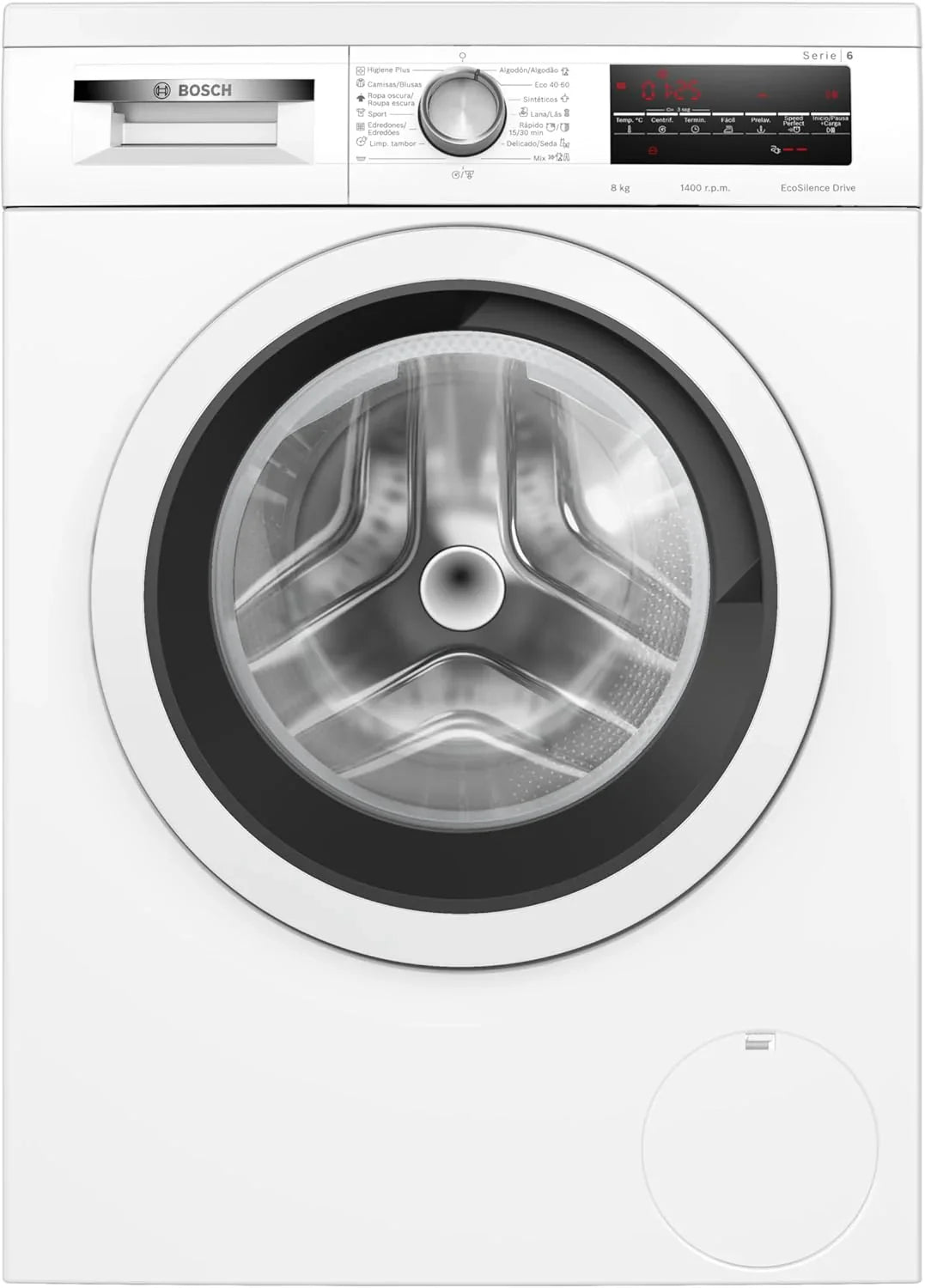Bosch Washing Machine, Free Installation, 8 kg, Series 6, EcoSilence, Anti-Fingerprint Steel, WUU28T8XES