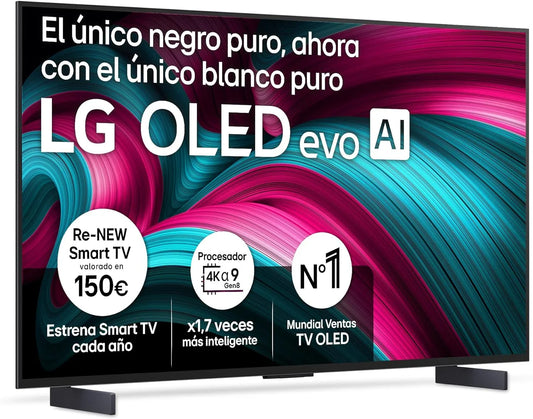 LG OLED65C54LA - TV 65", OLED EVO 4K, Smart TV AI C5, WebOS 25, Super Upscaling, Dolby Vision and Dolby Atmos, AMD FreeSync, Alexa/Google Assistant, Black