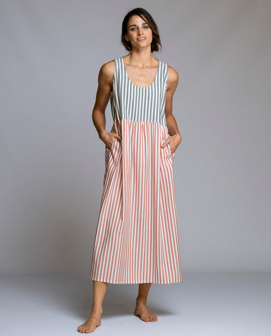 Vestido largo de rayas sin mangas SEÑORETTA
