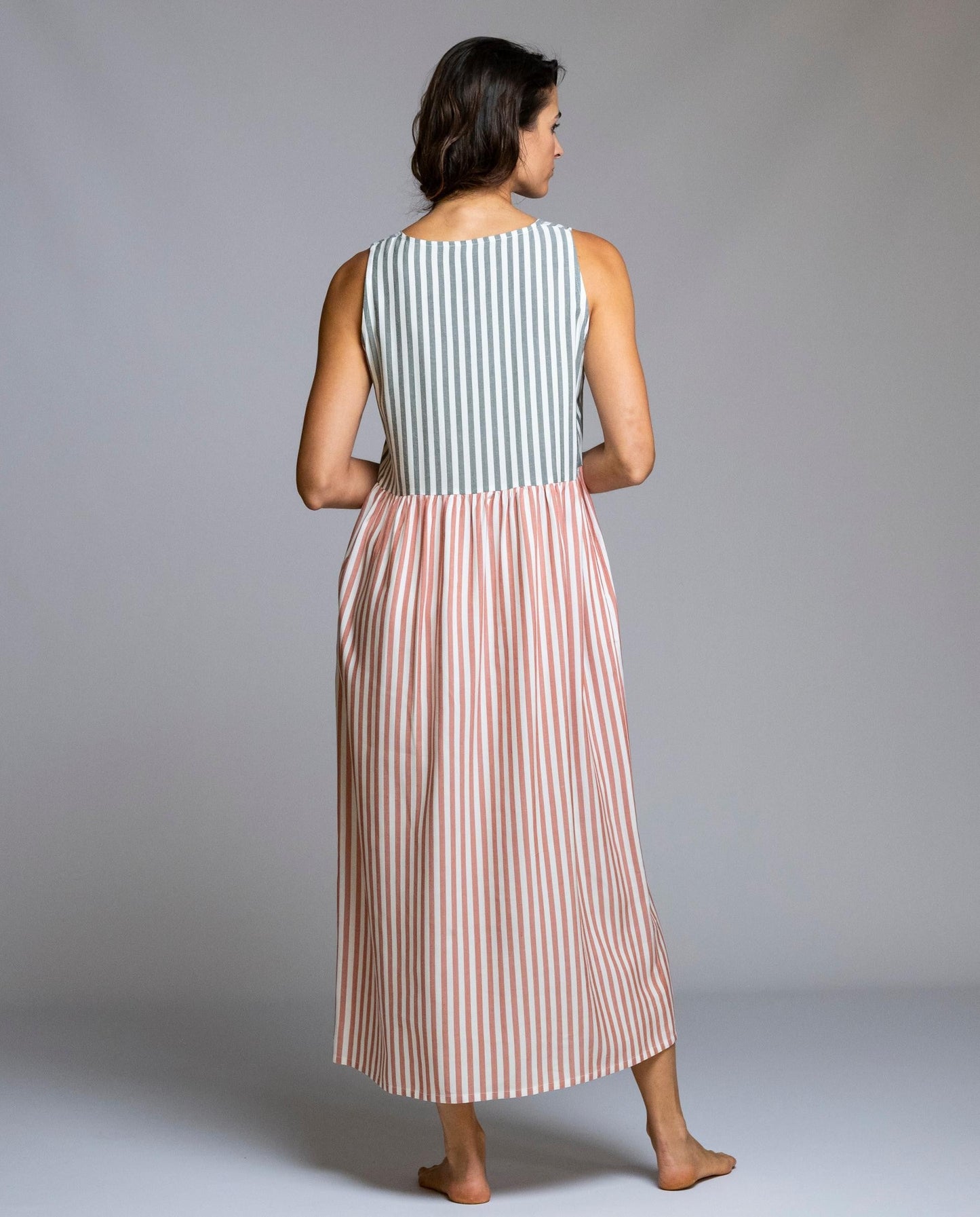 Vestido largo de rayas sin mangas SEÑORETTA