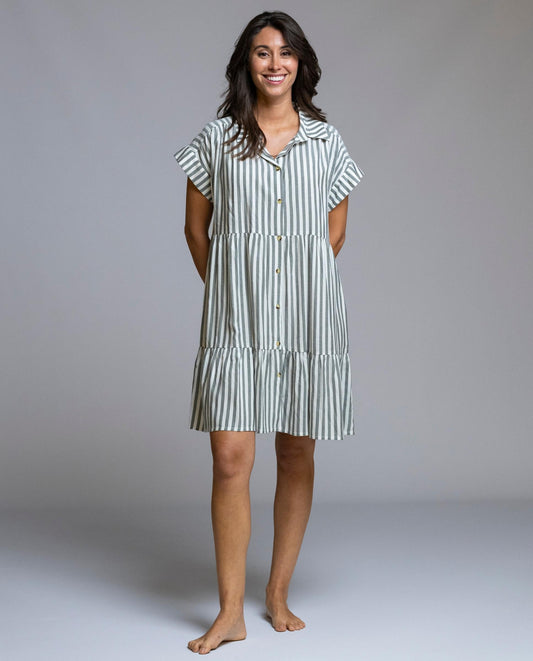 Vestido rayas manga corta SEÑORETTA