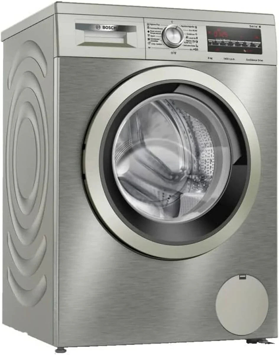 Bosch Washing Machine, Free Installation, 8 kg, Series 6, EcoSilence, Anti-Fingerprint Steel, WUU28T8XES