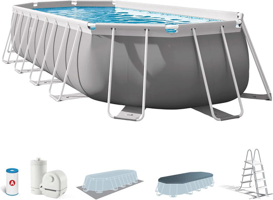 Intex 26798NP - Piscina desmontable ovalada intex prism frame 610x305x122 cm con depuradora