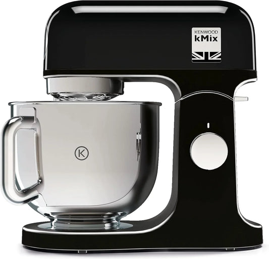 Kenwood kMix KMX750AB – Multifunction Kitchen Processor, 1000 W, 5 L Metal Bowl with Handle, Dough Hook, Rods, Mixing K, Stainless Steel, 6 Speed, Black