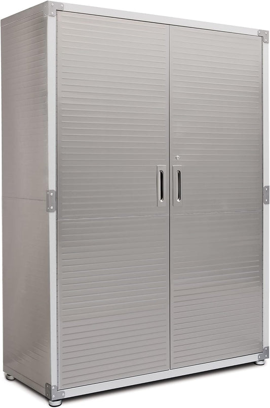 Seville Classics UHD16238 Mega armario , 121,9 x 60,9 x 182,9 cm, soporte de metal con revestimiento en polvo, gris