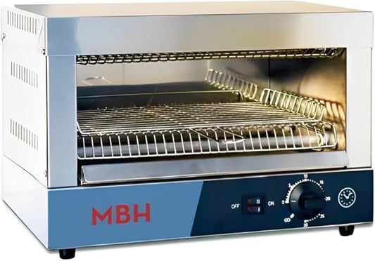 MBH - Tostadora profesional INOX eléctrica para HOSTELERÍA. Tostador de pan industrial 1 piso para bar y restaurante.