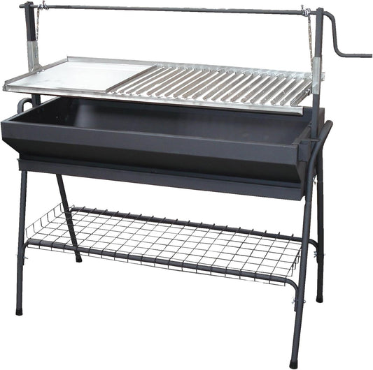 Imex EL ZORRO 71764 - Barbacoa con Plancha y Ascensor, Negro, 80x50x115cm