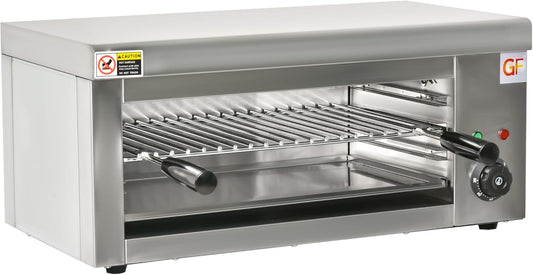 Salamandra Profesional Eléctrica 2000 W – Acero Inoxidable 18/10 – Temporizador 30 min – 50-300 °C – Uso Industrial Hostelería