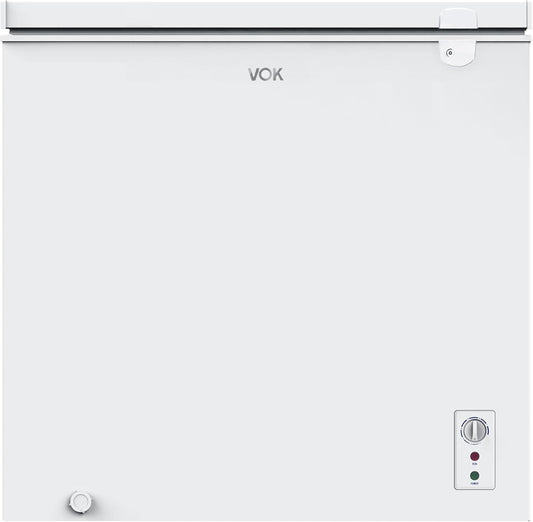 VOK Congelador Horizontal 194 L Ancho 81,8 cm - Función Dual, Congelación Rápida, Luz LED, Bloqueo de Seguridad, Autonomía de 23 h, Blanco