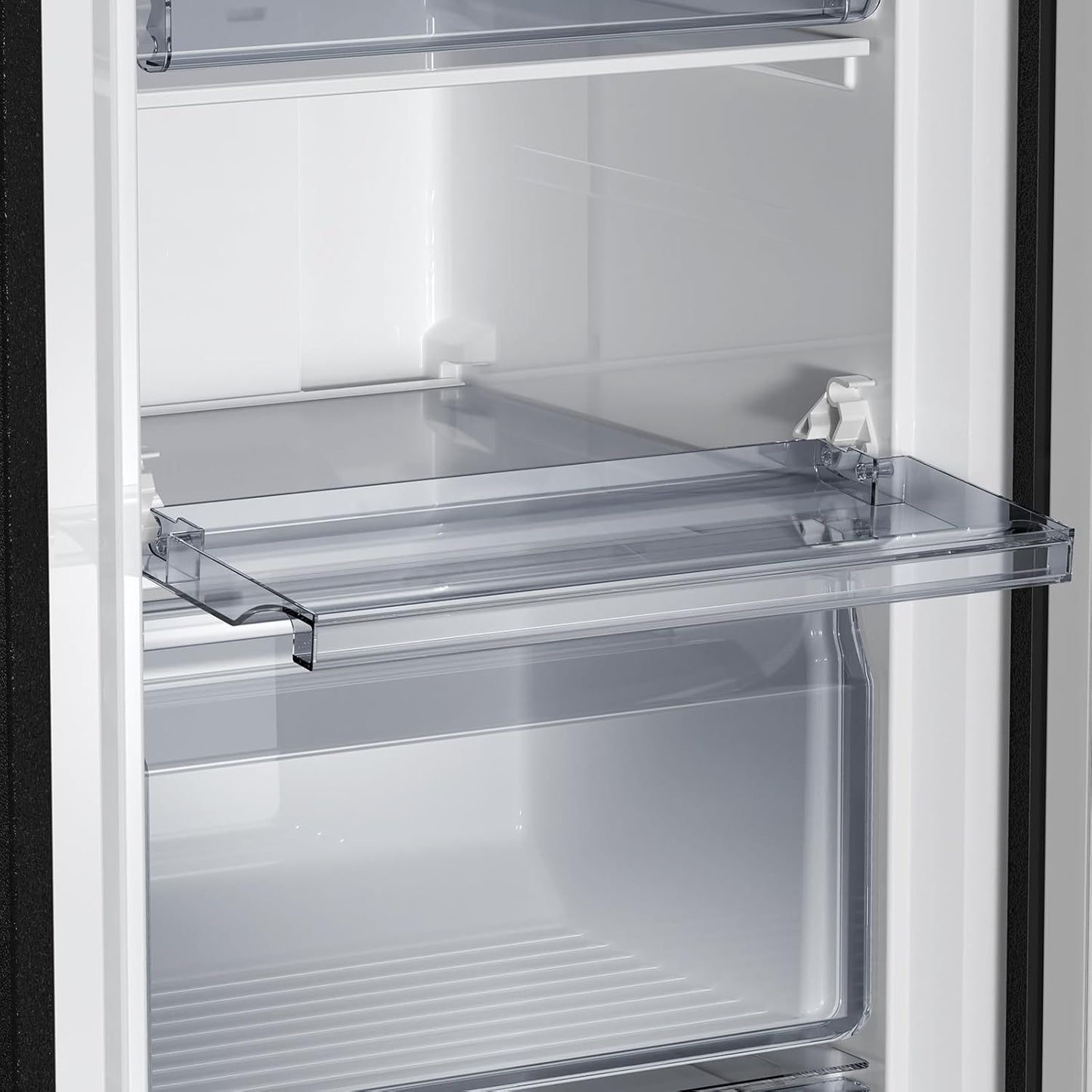 CHiQ Congelador Vertical No frost 166L,FSD166NE4E, Cajones XL, Control de Temperatura Electrónico, Puertas Reversibles, Silencioso, Ice Box, Color Inox Negro, Clase Energética E