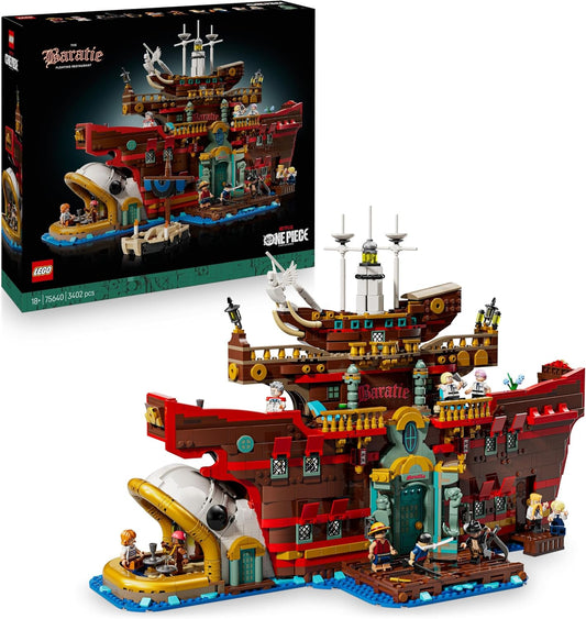 One Piece Restaurante Flotante Baratie - Maqueta de Barco para Adultos - Decoración Anime con Interior Detallado y 10 Minifiguras Inc. Luffy, Nami y Sanji - Regalo para Fans 75640