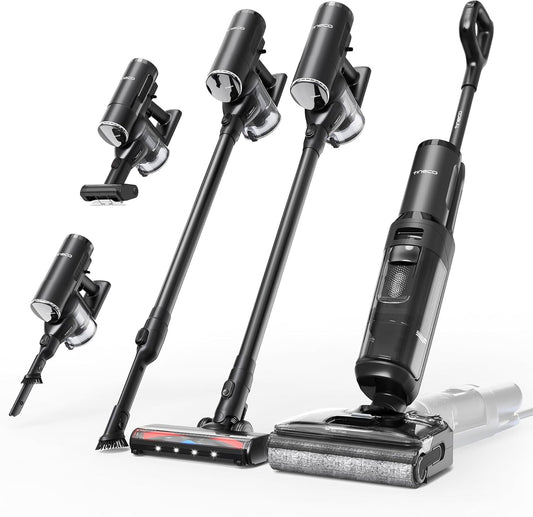 Tineco Floor ONE S7 Stretch Ultra Bezprzewodowy Odkurzacze na sucho i mokro, zapobiegająca splątaniu 180°, czas pracy 50 minut, samooczyszczanie Flashdry 85℃, dwustronne czyszczenie krawędzi