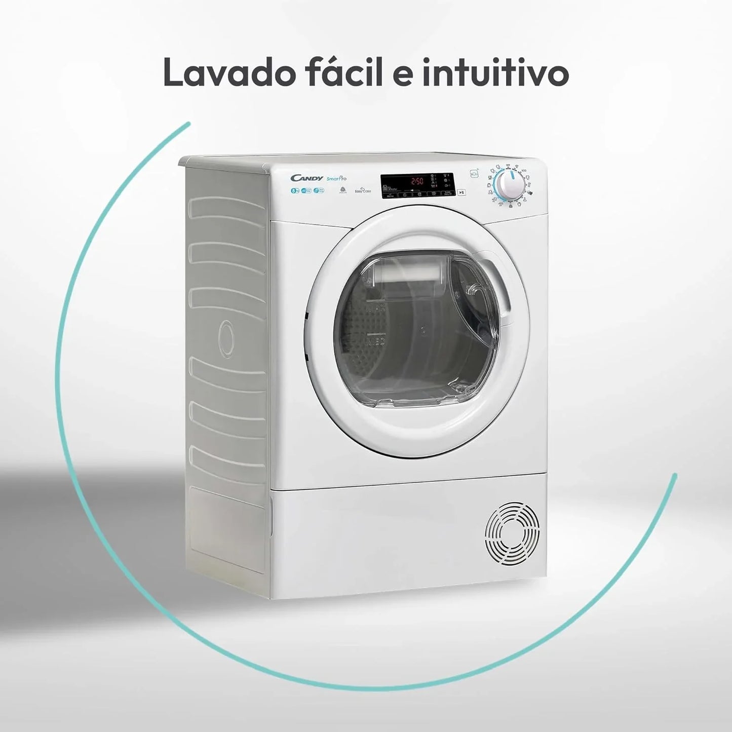 Candy Smart CS 14102DE/1-S, Washing Machine 10 kg, 1400 RPM, Digital Display and Control, NFC Technology, Voice Assistant, 15 Cycles, 5 Fast, Easy Ironing, Delay Start 24H, KG Detector, 81 DB, White