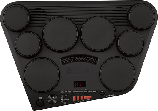 Yamaha DD-75 - Batería electrónica portátil con 8 pads de batería sensibles a la pulsación, conjunto con control de volumen y conexión para auriculares, color Negro
