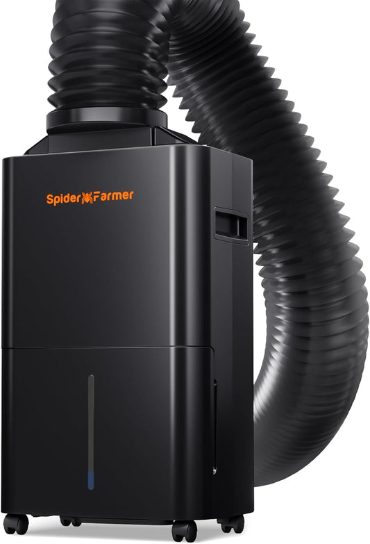 SPIDER FARMER Deshumidificador actualizado de 12 litros, deshumidificador eléctrico con cable RJ12, descongelación automática, función de temporizador de 24 horas, deshumidificador para tienda de