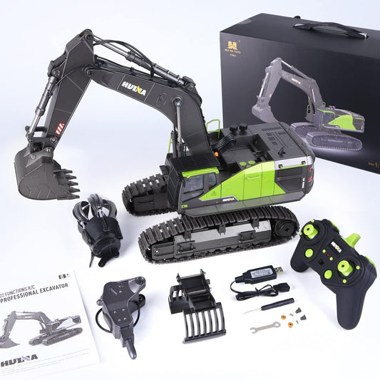 1:14 Excavadora Juguete Grande, 22 Canales Escavadoras Juguetes con todas las funciones, Excavadora Teledirigido RC +2 Baterías+3 Accesorios, Juguetes RC Pala, Gruas de Juguetes Niño 4 6 8 10 14+ Años