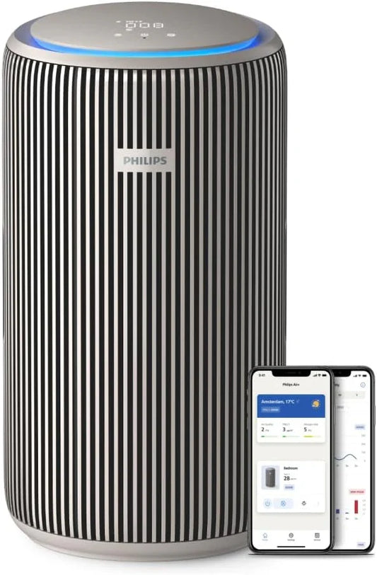 Philips PureProtect 3200 Series Smart Air Purifier, HEPA and Active Carbon Filter, CADR 500m³/h for 130m², Ultra-Quiet, Captures 99.97% Allergens, Connected App (AC3210/12)