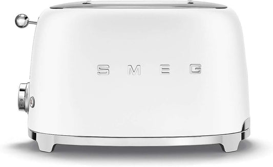 Smeg TSF01WHMEU Toaster for Two Slices of Bread and with a Power of 950 W TSF01WHMEU-white matt, Steel, Black
