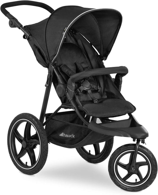 hauck Runner 2 Silla de Paseo Ligera hasta 22 Kilos - Carrito Bebé Reclinable desde el Nacimiento - Carro de 3 Ruedas Neumáticas Grandes - UV 50+ - Negro