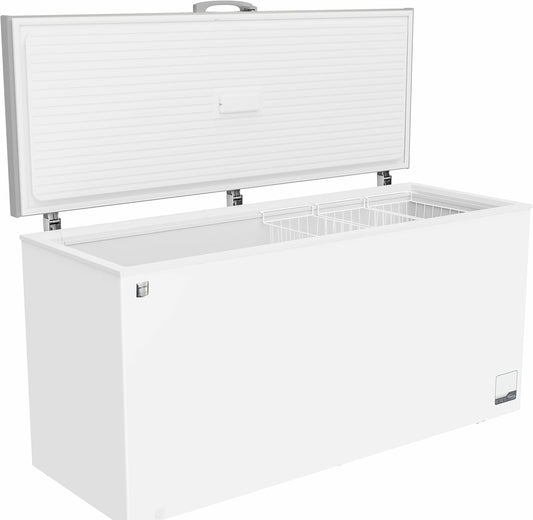 METRO Professional Congelador horizontal GHF2700S, 188 x 73,5 x 94,5 cm, 700 L, 125W, 3 cestas, iluminación LED, 6 ruedas, con cerradura, blanco/gris