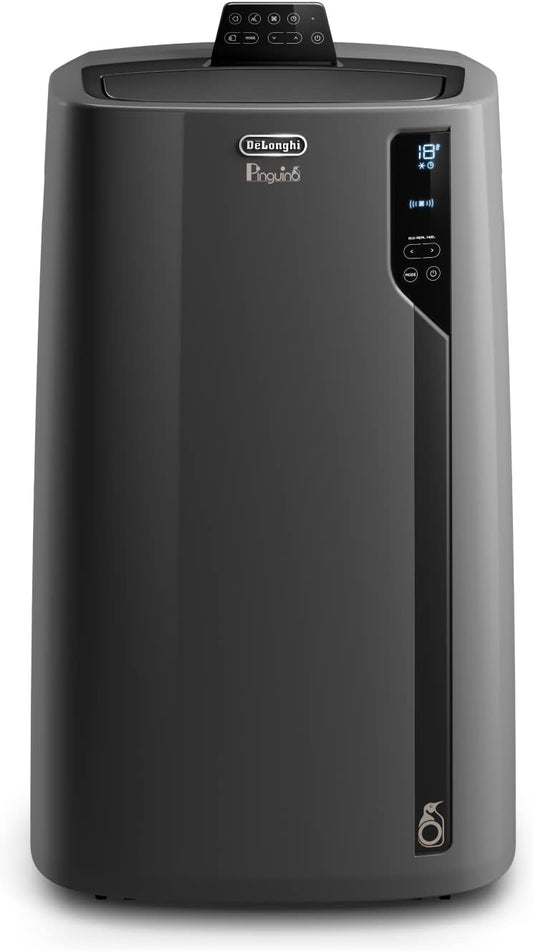 Pingüino PACEL112 Silent Aire Acondicionado Portátil Silencioso con Tecnología Eco Real Feel y Cool Surround, Función Deshumidificadora, 2.9 kW, 63 dB, Plástico, Negro, Clasa A, hasta 110m3
