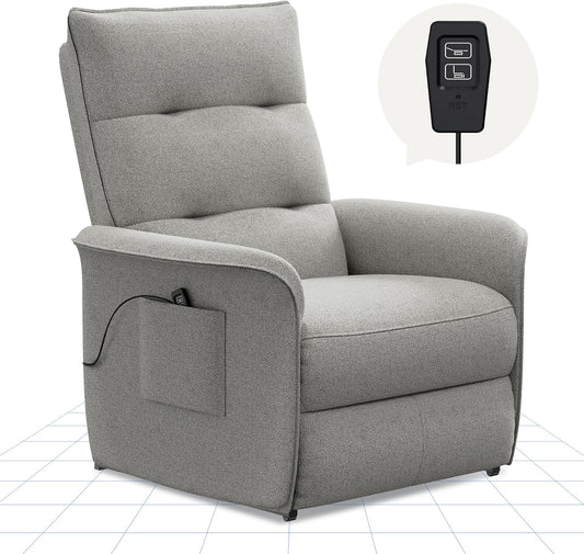 FLEXISPOT Sillón de Relax Eléctrico con Respaldo Ajustable, Reclinable de 105° a 155°, Sillon Reclinable, Sofá Relax Ergonómico Sillón para Dormitorio, Salón y Cine en casa (Gris Oscuro)