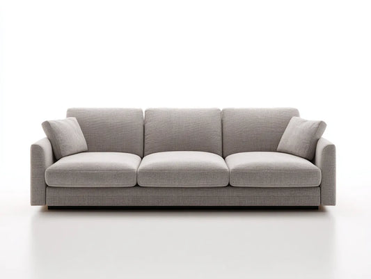 Sofá de tres plazas para salón 220 x 95 x 84 cm - gris perla - diseño contemporáneo de líneas bajas