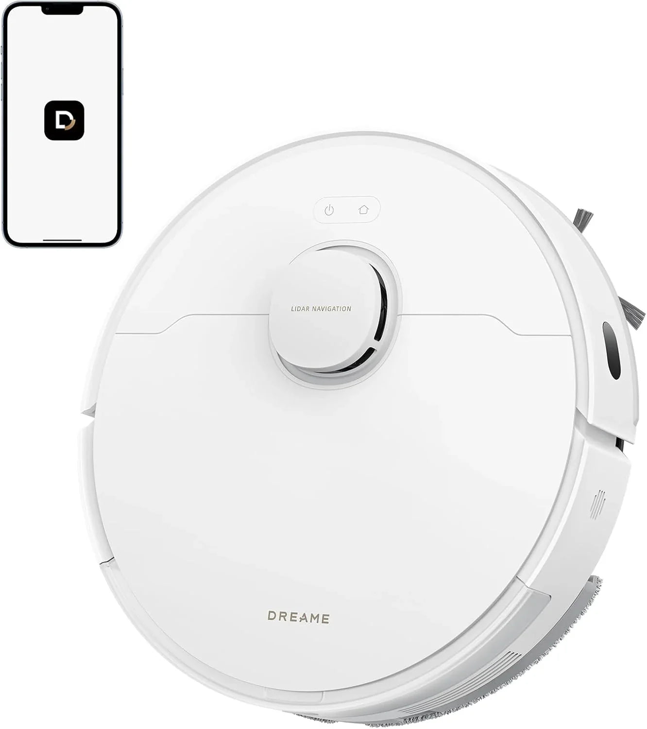 DREAME D20 Pro Plus 2-in-1 Robot Vacuum Cleaner and Scrubbing, 13,000 Pa, Double Brush for Pet Hair, Corner Cleaning, Emptying, LDS Navigation, Laser Dodging, Hard Floors/Carpets, 5200mAh