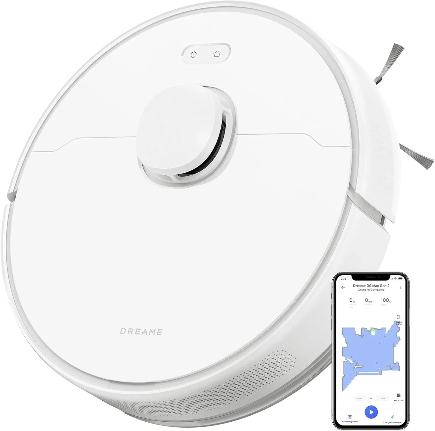 DREAME D20 Pro Plus 2-in-1 Robot Vacuum Cleaner and Scrubbing, 13,000 Pa, Double Brush for Pet Hair, Corner Cleaning, Emptying, LDS Navigation, Laser Dodging, Hard Floors/Carpets, 5200mAh