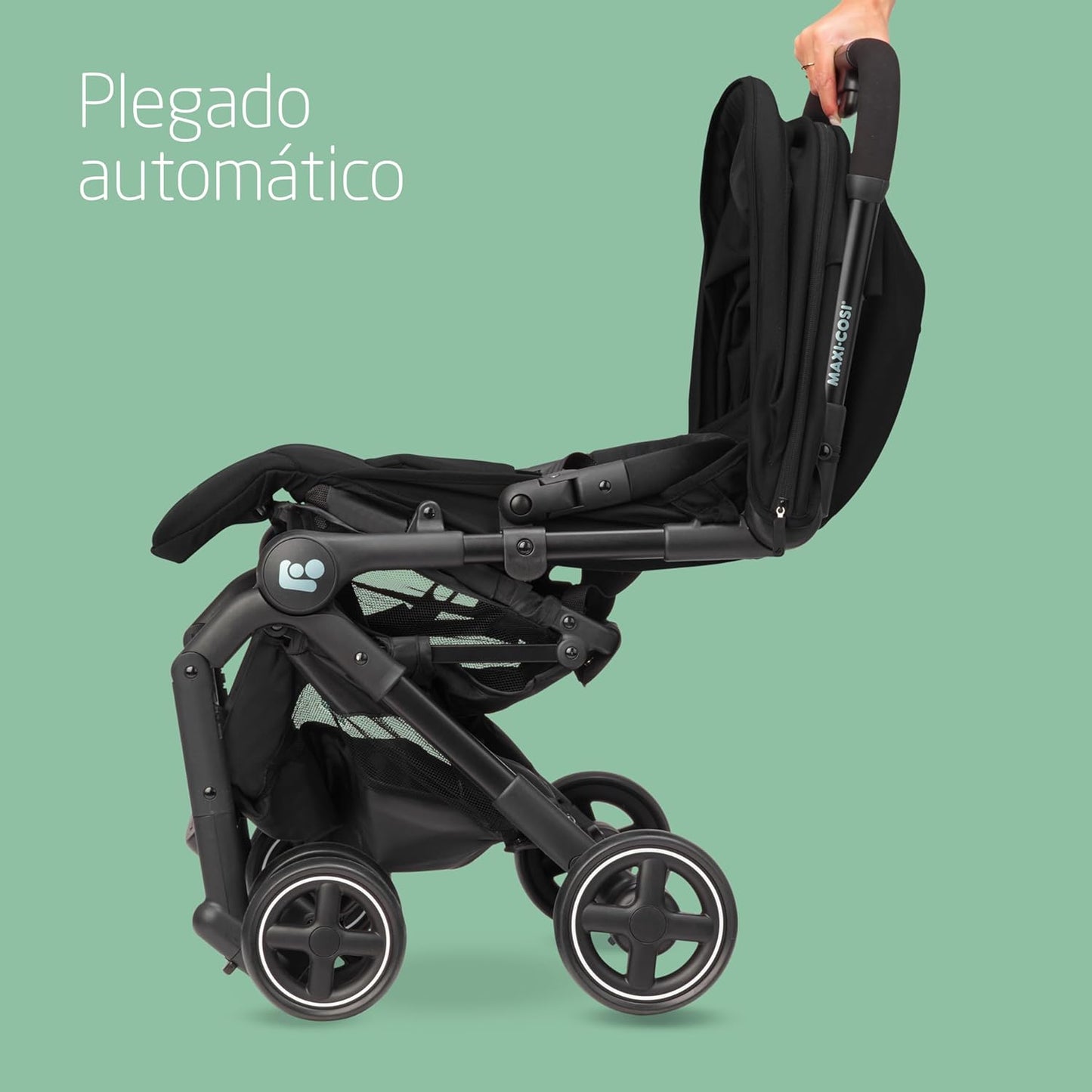 Maxi-Cosi Lara2, Silla de Paseo Ligera, 0-4 años, 0-22 kg, Silla Paseo Bebe Compacta, 3 Reclinaciones, Reclinación Total, Plegado Automático, Bandolera, Essential Black