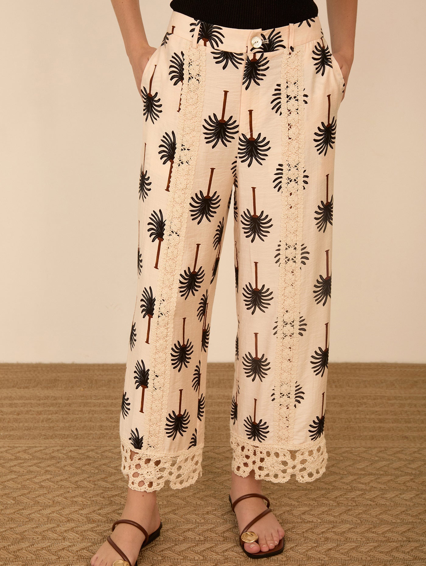 Pantalón Cropped Palmeras MEISIE