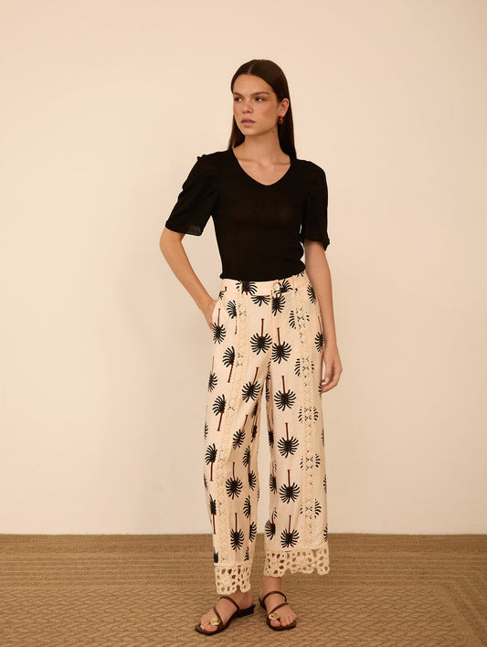 Pantalón Cropped Palmeras MEISIE