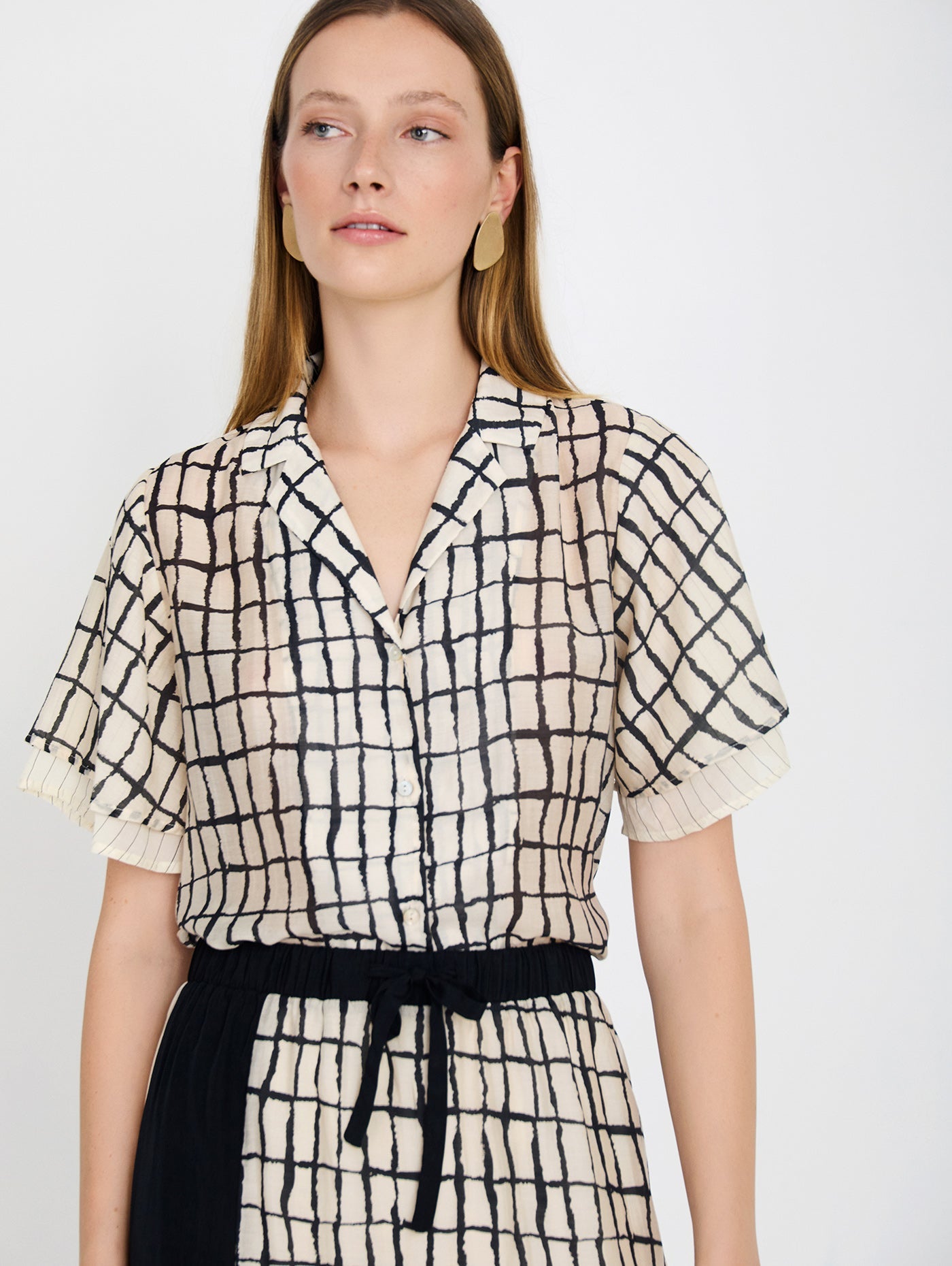 Camisa Cuadros Negra SKATIE