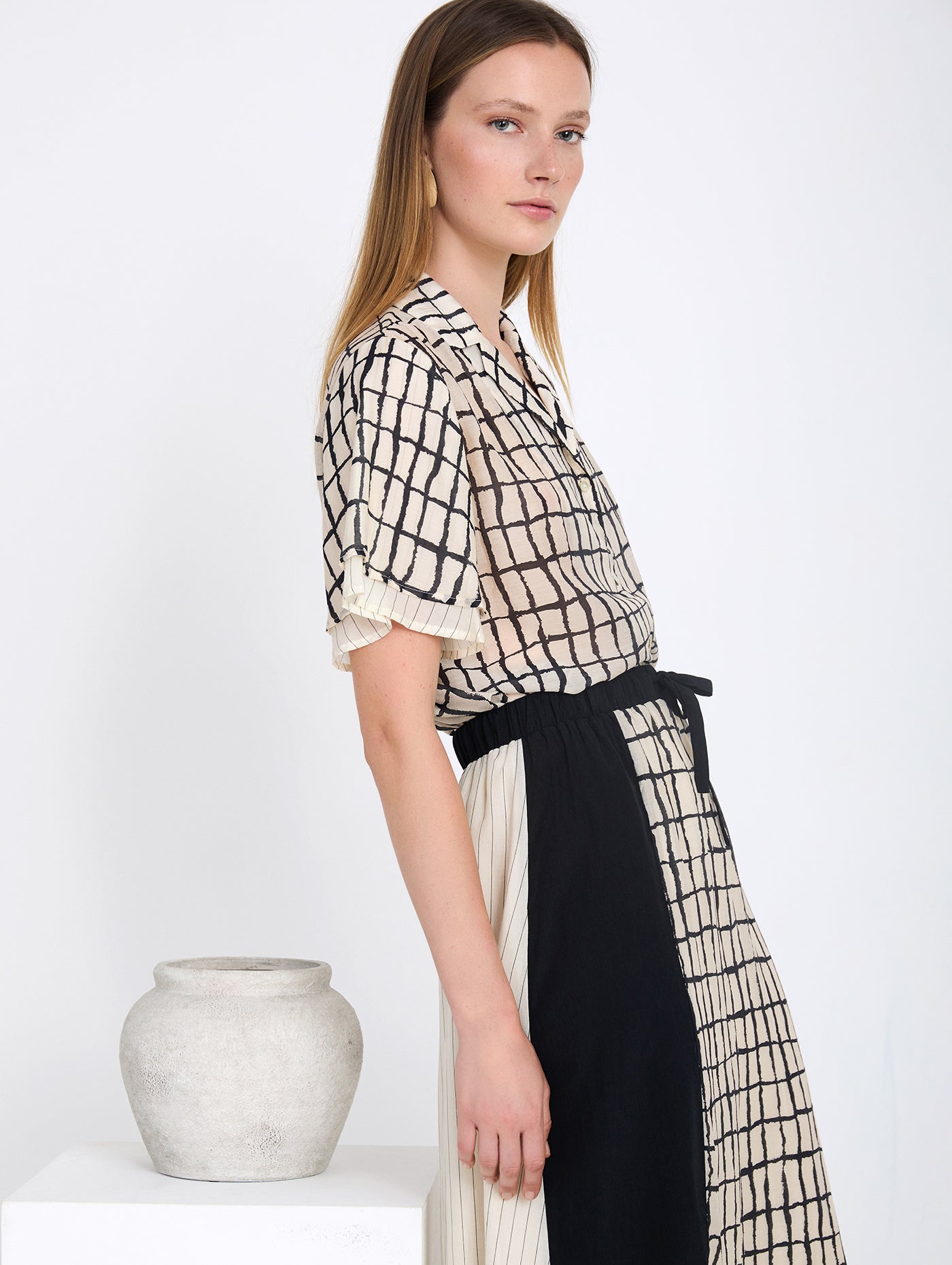 Camisa Cuadros Negra SKATIE