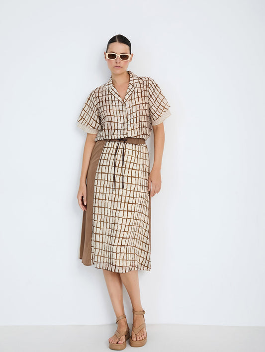 Falda Patchwork Marrón SKATIE