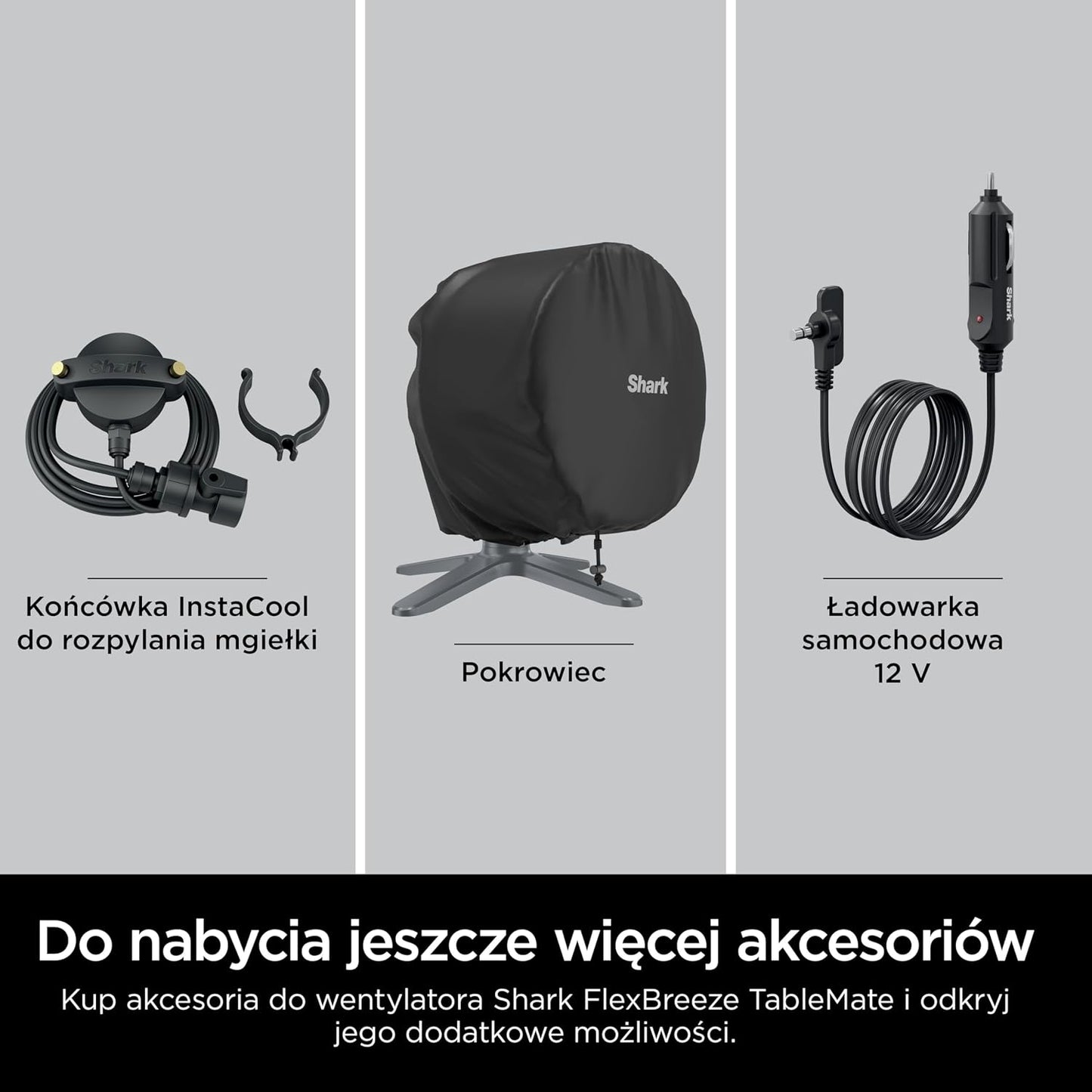 Shark FlexBreeze TableMate Wentylator bezprzewodowy wewnętrzno-zewnętrzny, do 24 godz. pracy, wydajne chłodzenie, zasięg 20 m, cichy, 5 szybkości, oscylacja, zdalne sterowanie, zimowa mgła, FA150EU