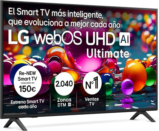 LG 43UA73006LA - TV 43", UHD 4K, WebOS 25, Ultimate IA, HDR10 Pro, Super Upscaling, Dolby Digital Plus, Google Assistant, Black