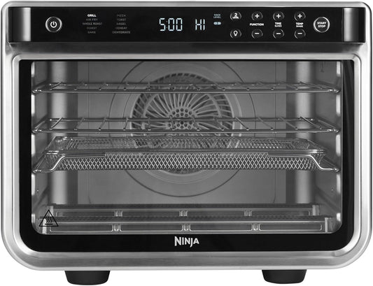 Ninja Foodi 10 w 1, piekarnik wielofunkcyjny, przenośny mini piekarnik na blat, frytkownica beztłuszczowa, pieczenie, grill, ciasta i więcej,10 funkcji gotowania, srebrno/czarny, DT200EU