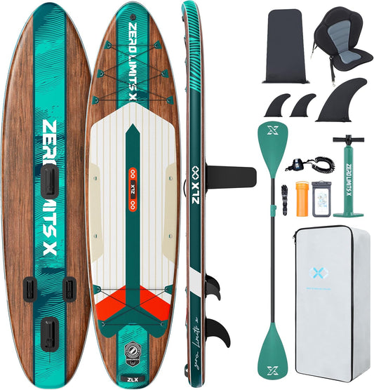 ZLX Tabla de Surf de Remo con Asiento de 320 cm, Inflable, para Adultos, Apta para Principiantes, Amplia y Estable, Antideslizante