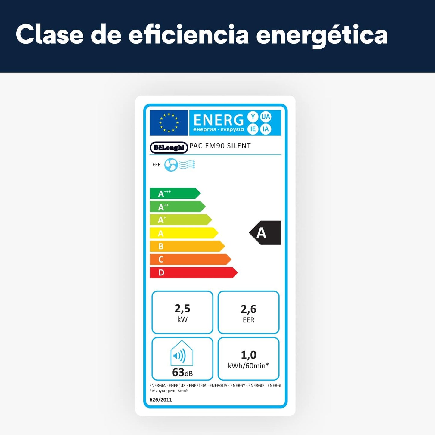 Pinguino PAC EM90K SILENT Aire Acondicionado Portátil 9.800 BTU/h, 2.5 kW, hasta 85m³, Función Deshumidificador y Ventilación
