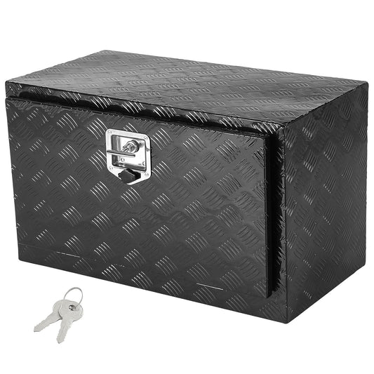 VEVOR Caja de Herramientas para Camión 914x432x457mm Caja de Bastidor Inferior Caja de Almacenamiento de Aleación de Aluminio Montaje Inferior con Cerradura y Llaves para Remolques, Camionetas, Negro