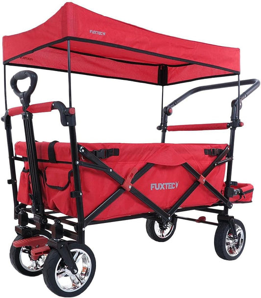 FUXTEC Bollerwagen CT800, Folding Cart, Fux Family Collection – Garden Cart for Children, Transport, by City, Country, Beach or Mountain – Pull or Push – Load Capacity 75 kg