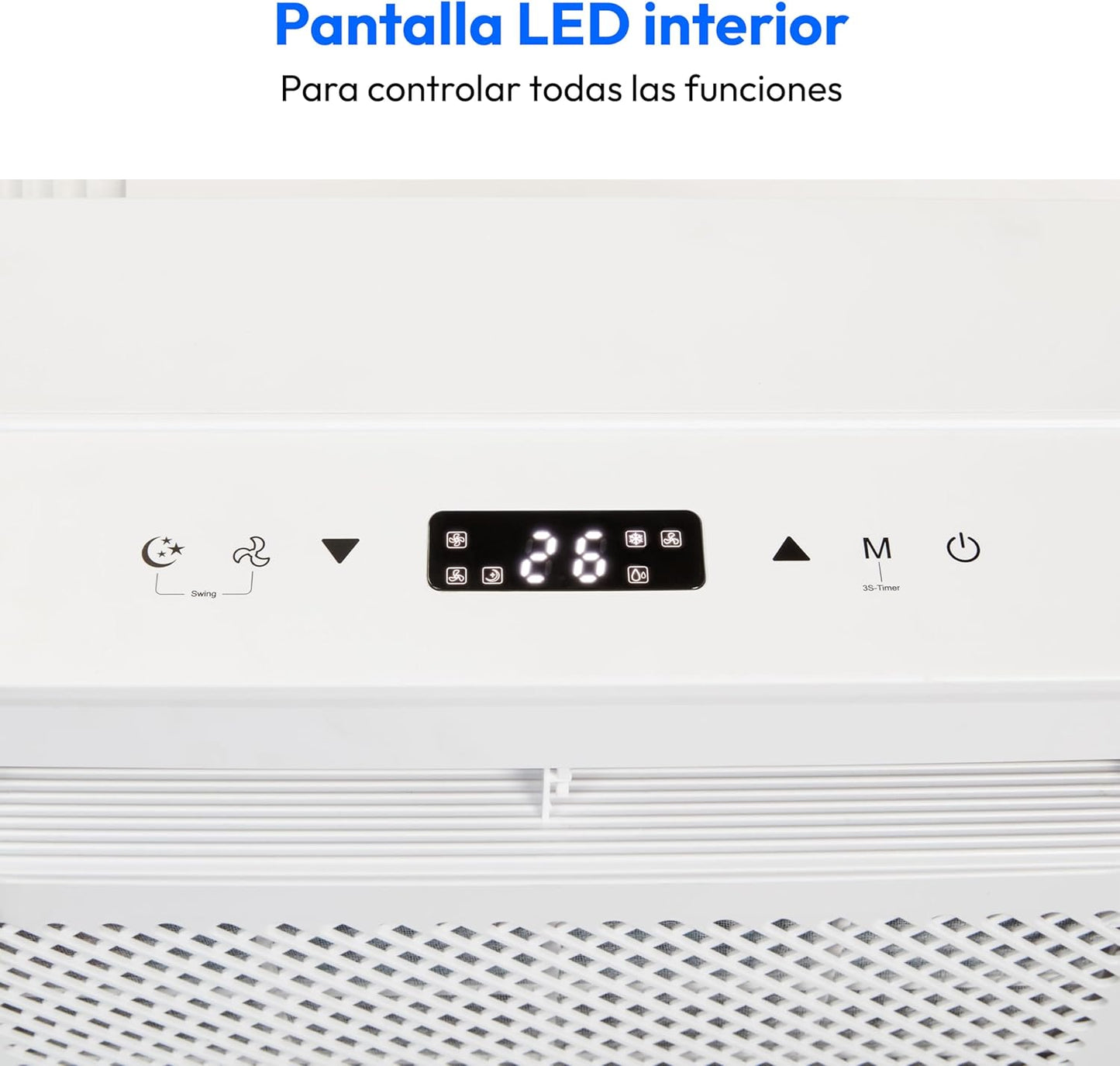MEDION Smart Split Aire Acondicionado Caravana P502 (5000 BTU, 3 en 1, Refrigeración, Deshumidificación, Ventilador, hasta 12 m², ideal para caravanas, Campers, Modo Nocturno, WiFi, App, MD 37735)
