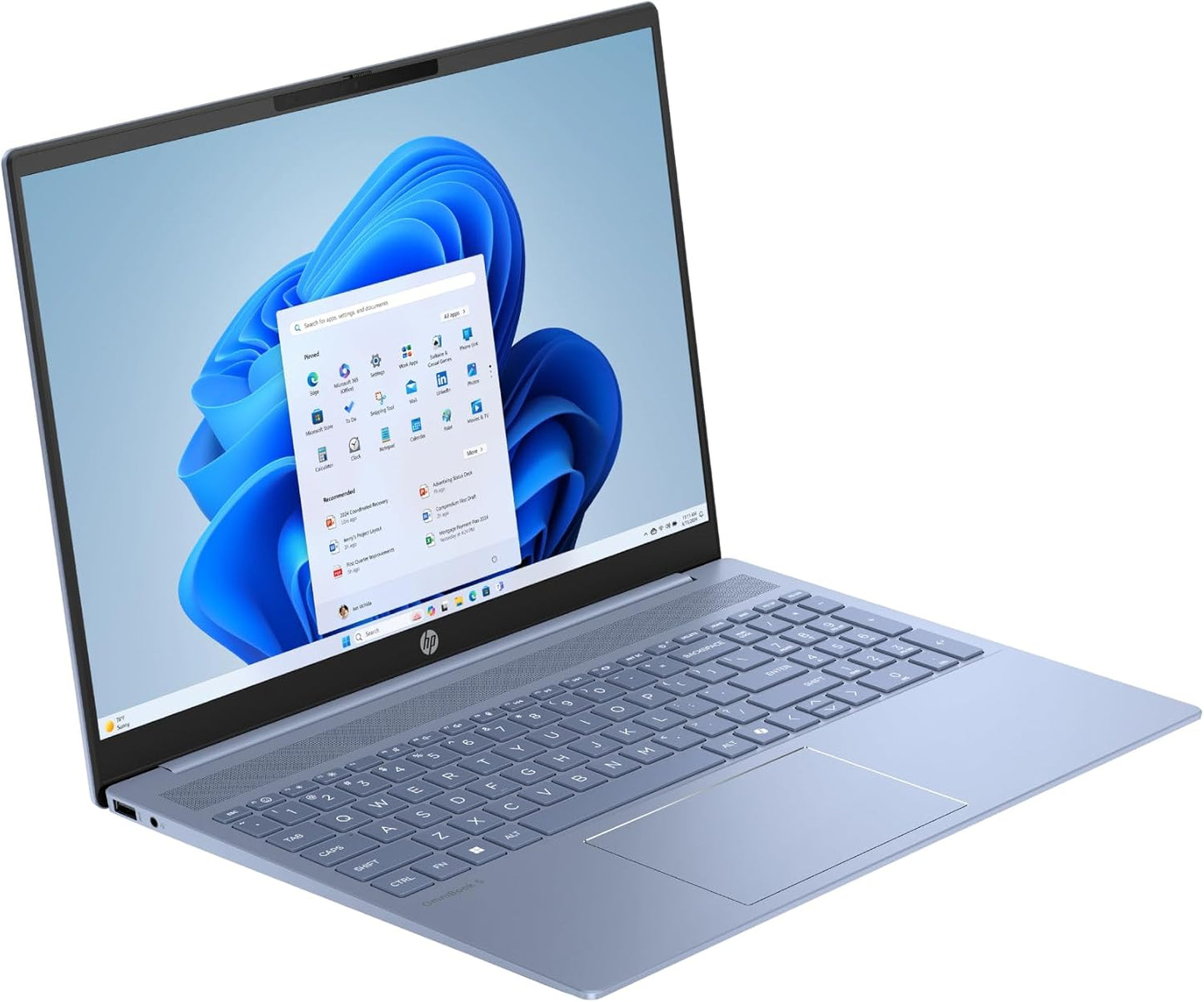 HP OmniBook 5 16″ OLED, Ordenador portátil (Procesador AMD Ryzen AI 7 350, 32GB RAM, 1TB SSD, Gráficos AMD Radeon 860M, Windows 11 Home) Azul - Teclado QWERTY Español