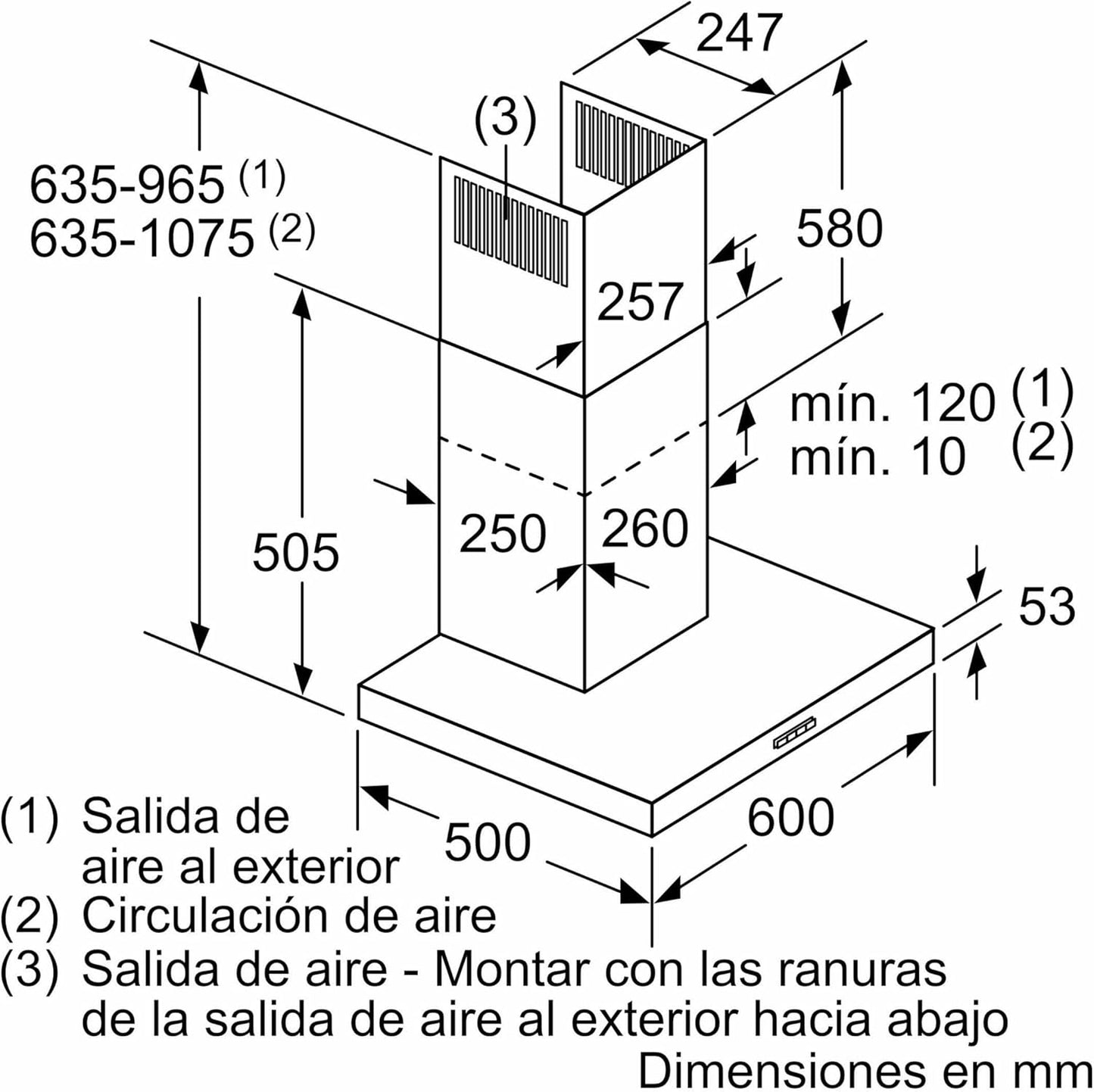 Balay - Campana Decorativa de Pared, Iluminación LED, 60 cm, 4 Potencias, Acero Inoxidable, 3BC067EX