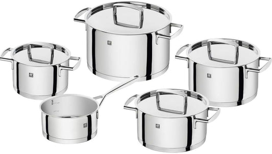 ZWILLING Kochtopf-Set, 5-tlg., 4 Deckel, Induktionsgeeignet, Edelstahl, Passion