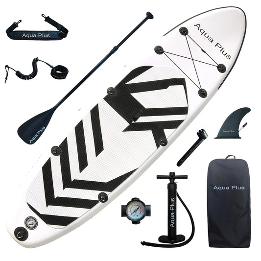 2025 Aqua Plus SUP Inflable – Grosor 15 cm, para Todos los Niveles, Tabla de Paddle Surf, ISUP con Bomba y Bolsa de Viaje, Adolescente/Adulto