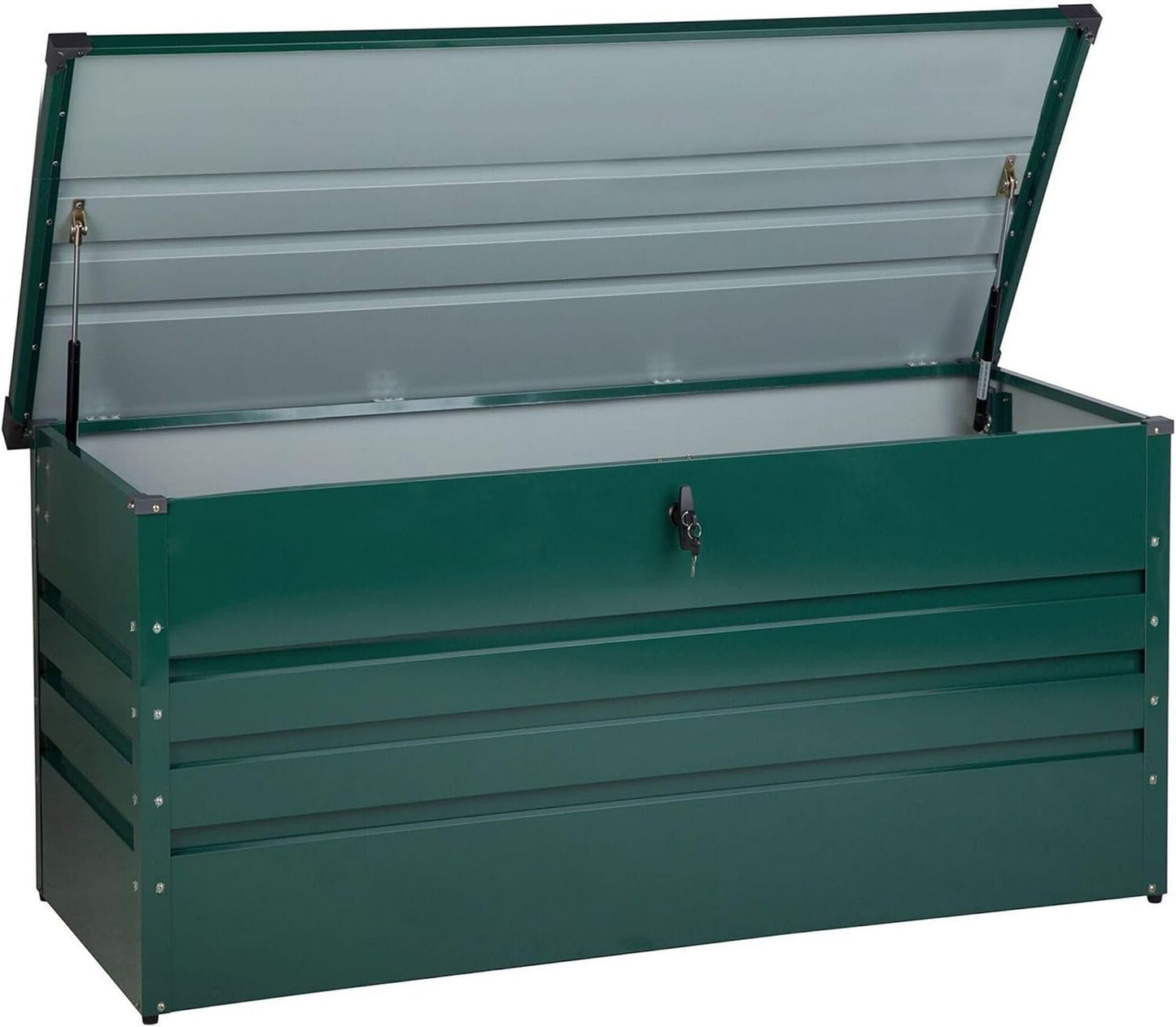 Beliani Caja de almacenamiento para exterior de acero galvanizado verde 400L Cebrosa